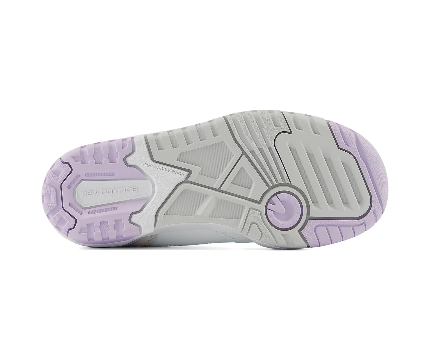 A white and lilac leather shoe