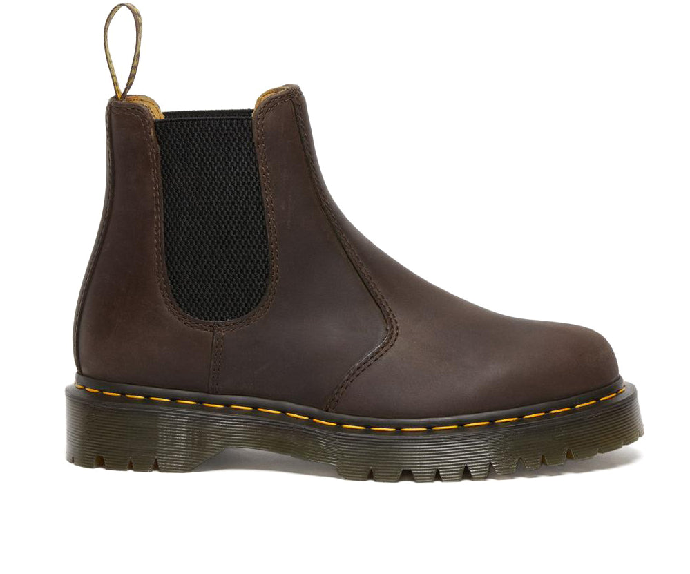 A brown leather chelsea boot from Dr. Martens.