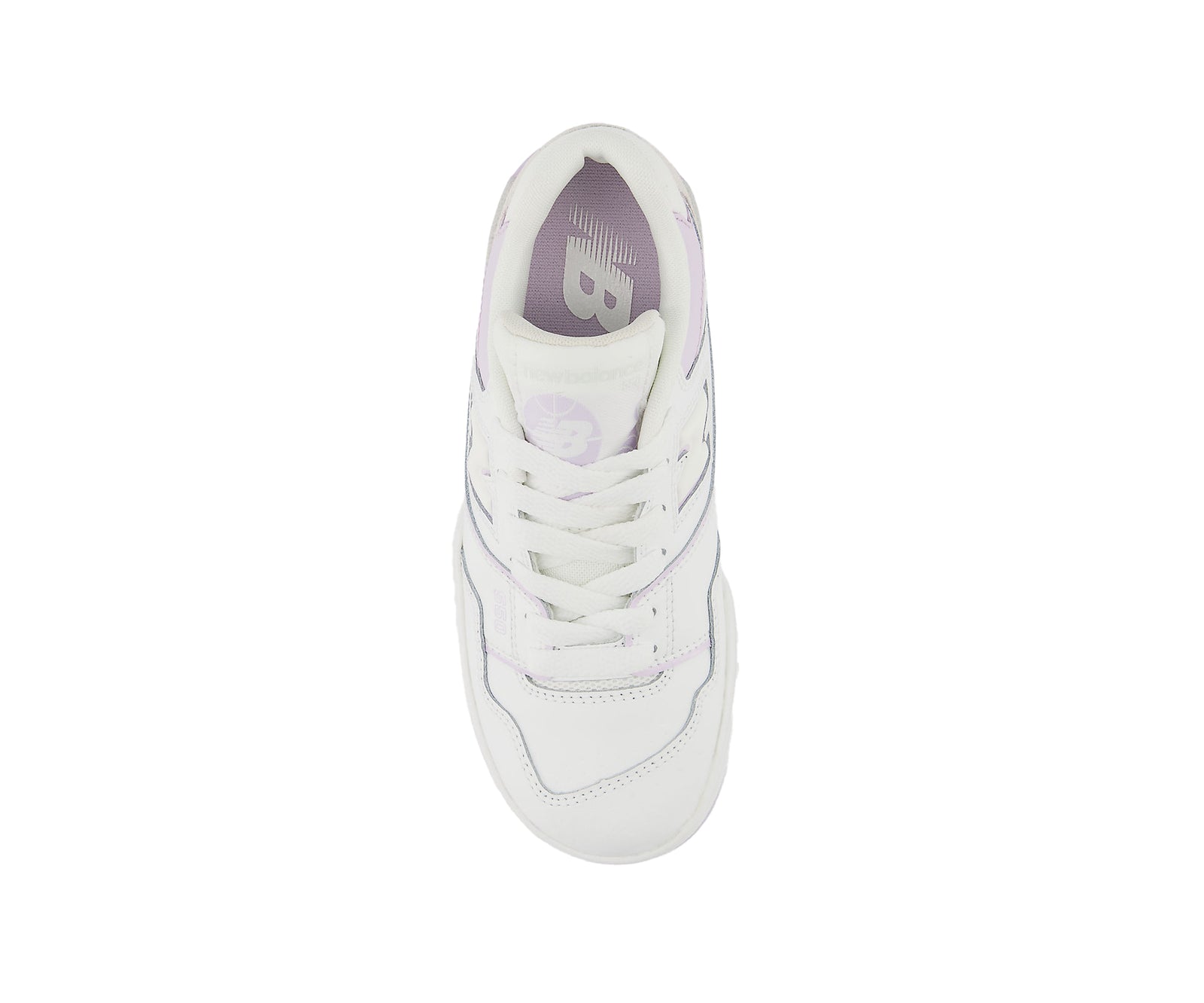 A white and lilac leather shoe