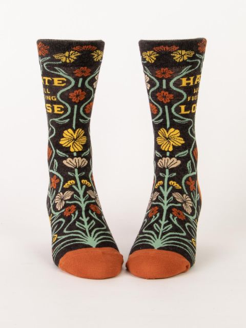 Men’s Hate Will Fucking Lose Crew Socks