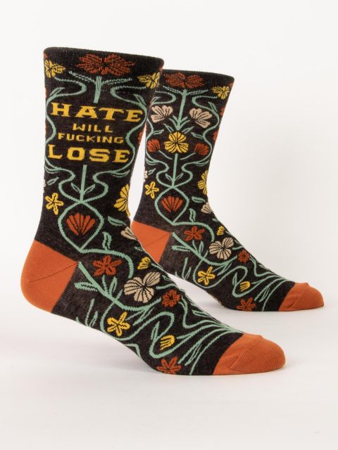 Men’s Hate Will Fucking Lose Crew Socks