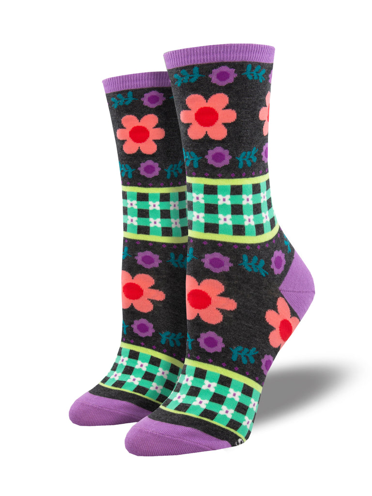 Women's Gingham Style Crew Socks