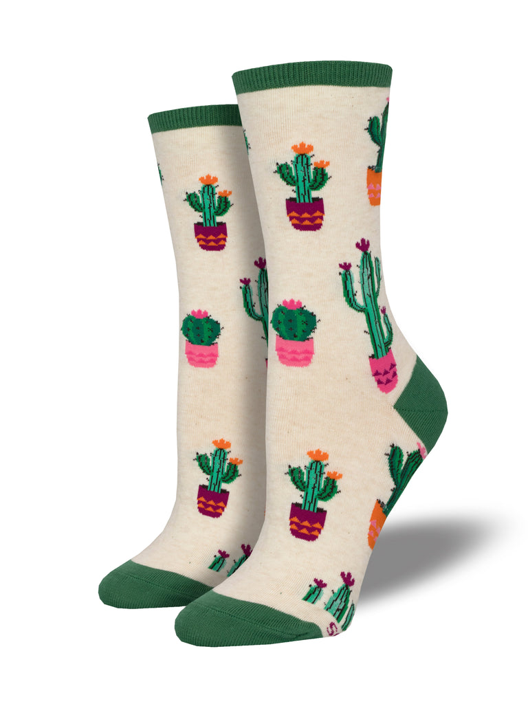 Women's Court Cactus Crew Socks