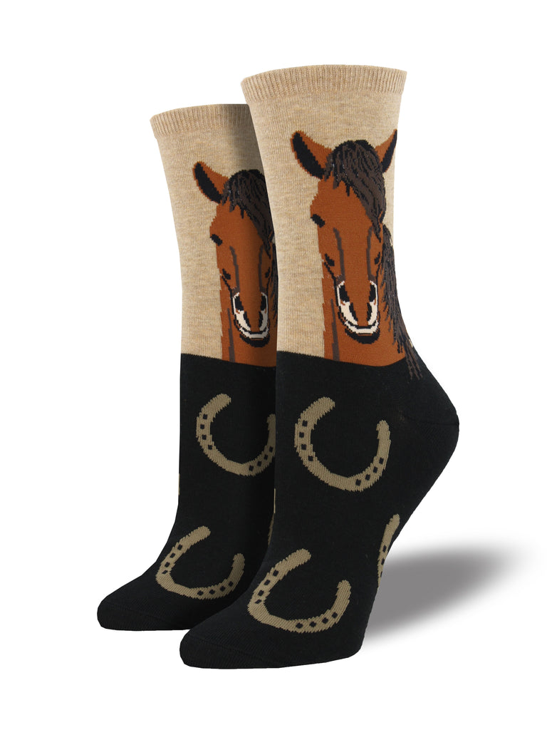 Women's Horse Portrait Crew Socks